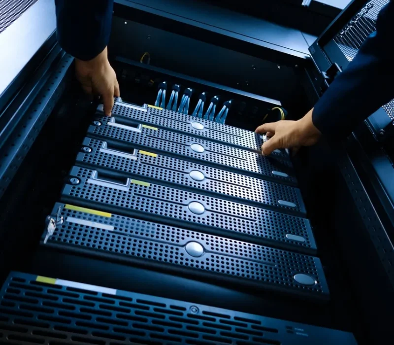 A,Technician,Performs,Maintenance,On,Servers,In,A,Modern,Data